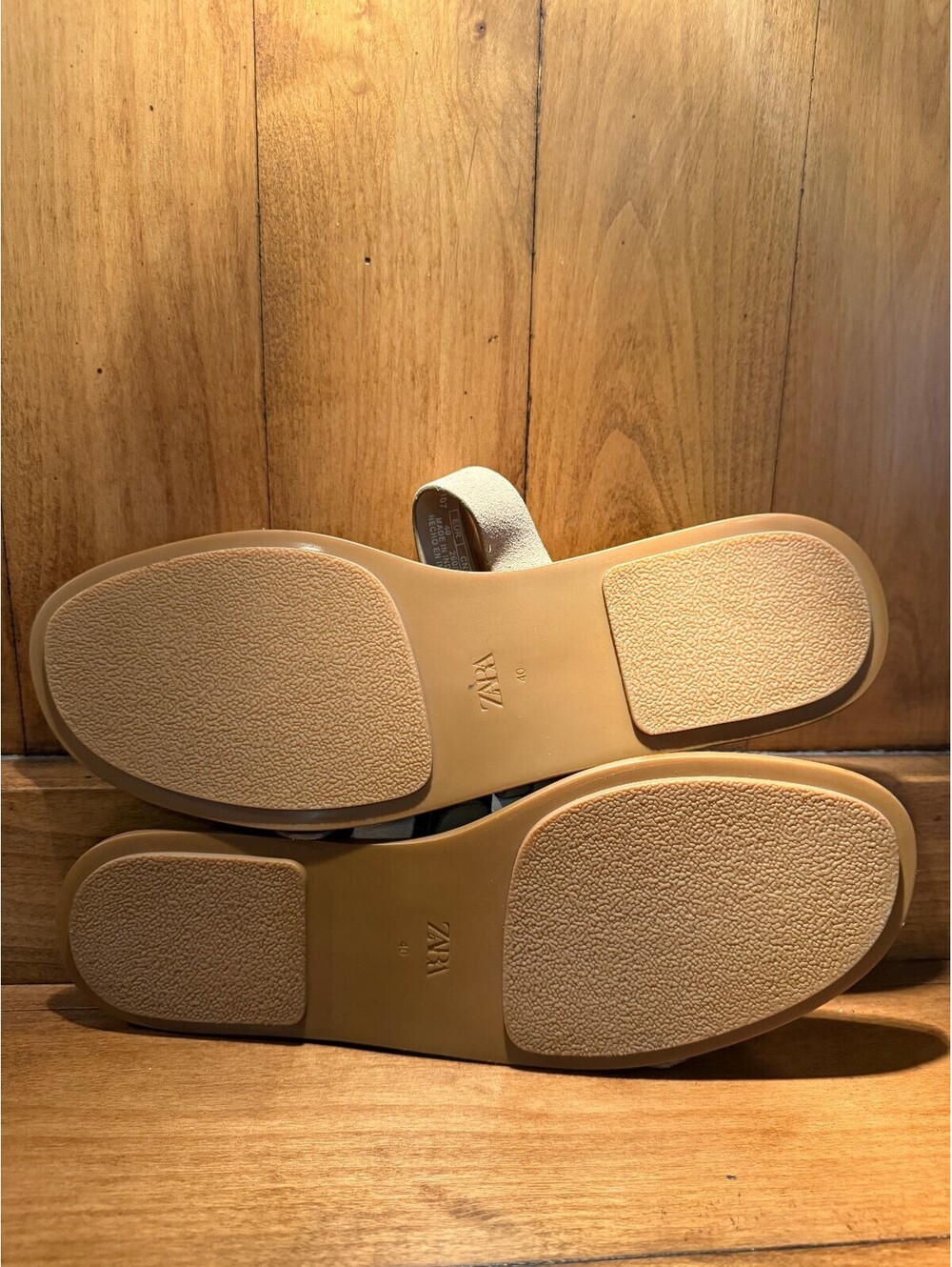 New Zara Beige Suede Buckled Slide Sandals Women's Size 9 - Picture 9 of 9
